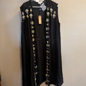 Nooki London embroidered long vest/duster